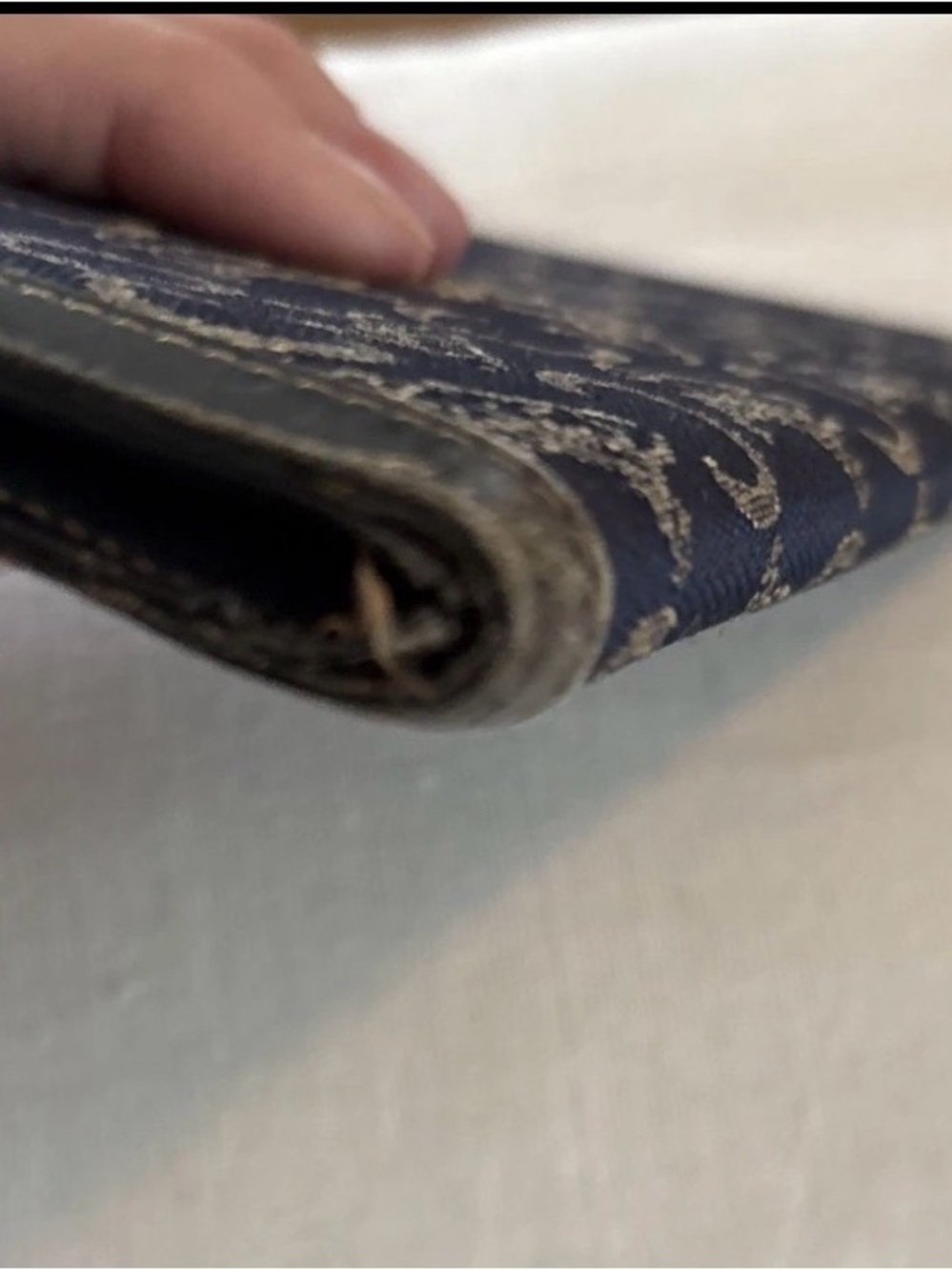 Celine Navy Blue Horse And Carriage Long Thin Wallet Canvas And Leather Vintage - Picture 14 of 15
